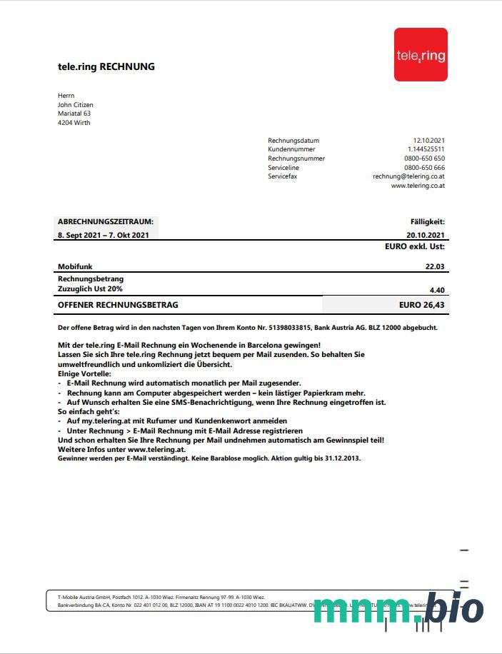 Szwecja Tele Pierścień rachunek za media szablon w formacie Word i PDF